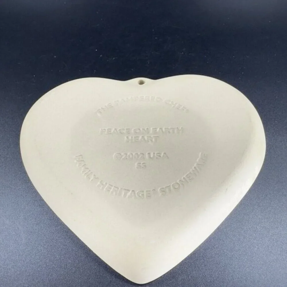 Pampered Chef Peace On‎ Earth Cookie Mold 2002 USA CERAMIC Family Heritage VTG